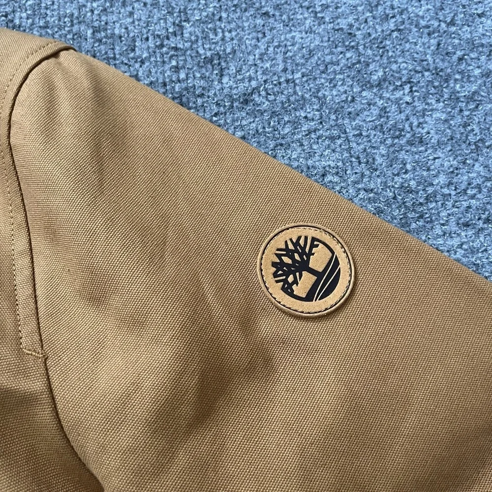 Timberland Heritage Workwear Bomber Jacket Mens XL Wheat Tan Canvas Full Zip